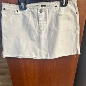 Vintage Abercrombie White Denim Mini Skirt